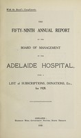 view Annual report of the Board of Management of Adelaide Hospital with a list of subscriptions, donations, etc : 1928.