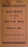 view Report with rules of the Builth Cottage Hospital and Convalescent Home : 1926.