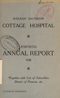 view Annual report : 1928 / Budleigh Salterton Cottage Hospital.