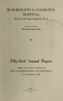 view Annual report : 1936 / Blackheath and Charlton Hospital.