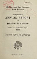 view Annual report and statement of accounts : 1935 / Blackburn and East Lancashire Royal Infirmary.