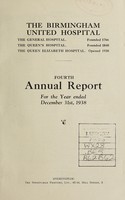 view Annual report : 1938 / Birmingham United Hospital.