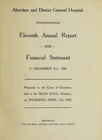 view Annual report and financial statement : 1928 / Aberdare and District General Hospital.