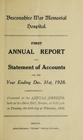 view Annual report and statement of accounts : 1928 / Breconshire War Memorial Hospital.