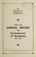 view Annual report and statement of accounts : 1934 / Bingley Hospital.