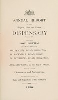 view Annual report of the Brighton, Hove and Preston Dispensary including Hove Hospital : 1928.