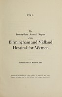 view Annual report of the Birmingham and Midland Hospital for Women : 1941.