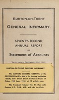 view Annual report and statement of accounts : 1941 / Burton-on-Trent General Infirmary.