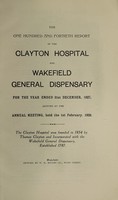 view Report of the Clayton Hospital and Wakefield General Dispensary : 1927.