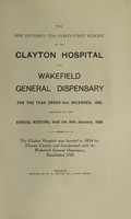 view Report of the Clayton Hospital and Wakefield General Dispensary : 1928.