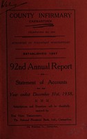 view Annual report and statement of accounts : 1938 / County Infirmary Carmarthen.