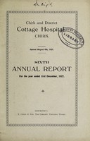 view Annual report : 1927 / Chirk and District Cottage Hospital.