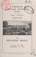 view Report : 1934 / Chesham Cottage Hospital.