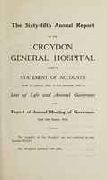 view Annual report of the Croydon General Hospital with a statement of accounts : 1932.