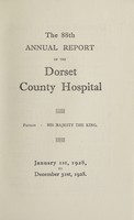 view Annual report of the Dorset County Hospital : 1928.