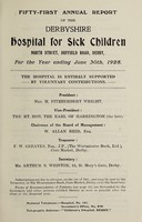 view Annual report : 1928 / Derbyshire Hospital for Sick Children.