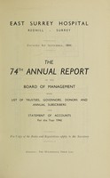 view Annual report of the Board of Management with the list of Trustees, Governors, donors and annual subscibers : 1940 / East Surrey Hospital.