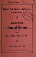 view Annual report : 1926 / Ellison Hall Accident Infirmary.