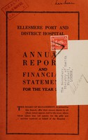 view Annual report and financial statements : 1947 / Ellesmere Port and District Hospital.