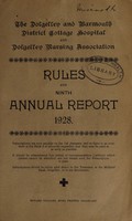 view Annual report : 1928 / Dolgelley and Barmouth District Cottage Hospital and Dolgelley Nursing Association.