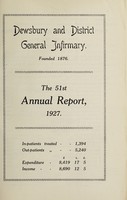 view Annual report : 1927 / Dewsbury and District General Infirmary.