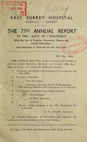 view Annual report of the Board of Management with the list of Trustees, Governors, donors and annual subscibers : 1943 / East Surrey Hospital.