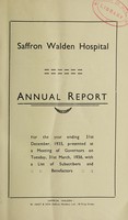 view Annual report : 1935 / Saffron Walden Hospital.