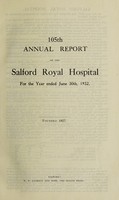 view Annual report of the Salford Royal Hospital : 1932.