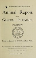 view Annual report : 1935 / Salisbury General Infirmary.