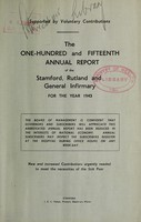 view Annual report : 1943 / Stamford, Rutland and General Infirmary.