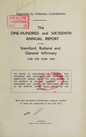 view Annual report : 1944 / Stamford, Rutland and General Infirmary.