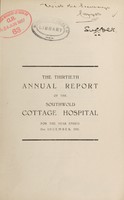 view Annual report : 1926 / Southwold Cottage Hospital.