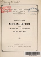 view Annual report and financial statement : 1947 / Bushey and District Hospital.