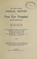 view Annual report of the Free Eye Hospital, Southampton : 1931.