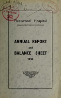 view Annual report and balance sheet : 1938 / Fleetwood Hospital.