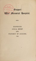 view Annual report : 1940 / Gosport War Memorial Hospital.