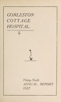 view Annual report : 1927 / Gorleston Cottage Hospital.