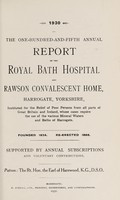 view Annual report of the Royal Bath Hospital and Rawson Convalescent Home : 1930.