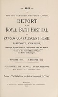 view Annual report of the Royal Bath Hospital and Rawson Convalescent Home : 1926.