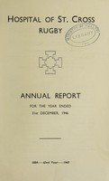 view Annual report : 1946 / Hospital of St. Cross, Rugby.