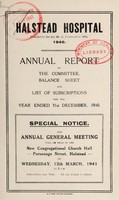 view Annual report : 1940 / Halstead Hospital.