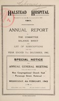 view Annual report : 1941 / Halstead Hospital.