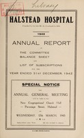 view Annual report : 1942 / Halstead Hospital.