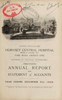 view Annual report and statement of accounts : 1929 / Hornsey Central Hospital.