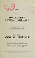 view Annual report : 1938 / Macclesfield General Infirmary.