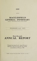 view Annual report : 1939 / Macclesfield General Infirmary.