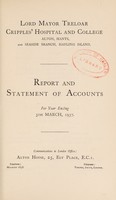 view Report and statement of accounts : 1937 / Lord Mayor Treloar Cripples Hospital and College (Alton, Hampshire, England).