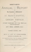 view Annual report of the Committee of Management of St. Mark's Hospital for Cancer, Fistula and Other Diseases of the Rectum : 1931.