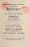 view Annual report : 1939 / Louth and District Hospital.