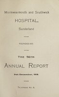 view Annual report : 1928 / Monkwearmouth and Southwick Hospital, Sunderland.